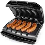 Homecraft Electric Sausage & Brat Grill with Oil Drip Tray, Carry Handle, and Cord Storage, Up to 5 Links of Beef, Turke