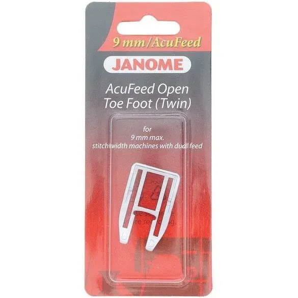 Genuine Janome Acufeed Open Toe Foot (Twin) for 9mm Machines Part# 202149004