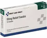 First Aid Only Sting Relief Swabs, 10/Box