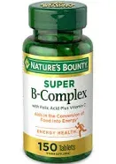 Nature's Bounty, Super B-Complex with Folic Acid Plus Vitamin C, 150 Coated Tablets