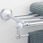 &#034;Signature Hardware Adelaide Solid Brass Towel Rack in Chrome - 21-3/8&#034;&#034;