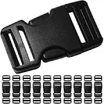 10 Set 1 inch Buckles for Straps with 20 pcs Tri-glide Slide Clip Quick Side ...