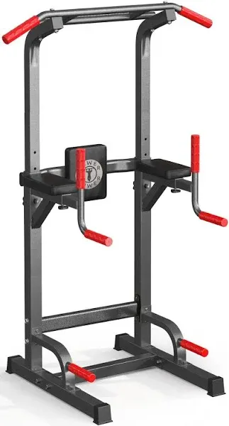 SogesPower Power Tower Pull Up Dip Stand Multi-Function Adjustable Height Workout Equipment Dip Station Fitness Strength Training for Home Gym 330LBS