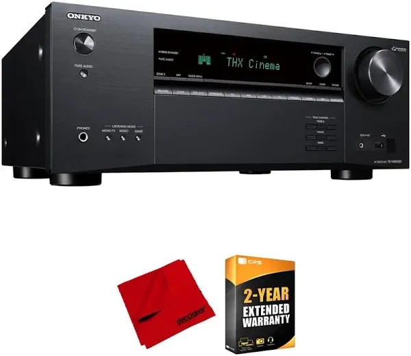 Onkyo TX-NR6100 7.2-Channel THX Certified AV Receiver + 2 Year Warranty Bundle