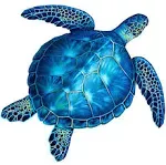 Custom Mosaics 24" Blue Sea Turtle PORC-BL83-24