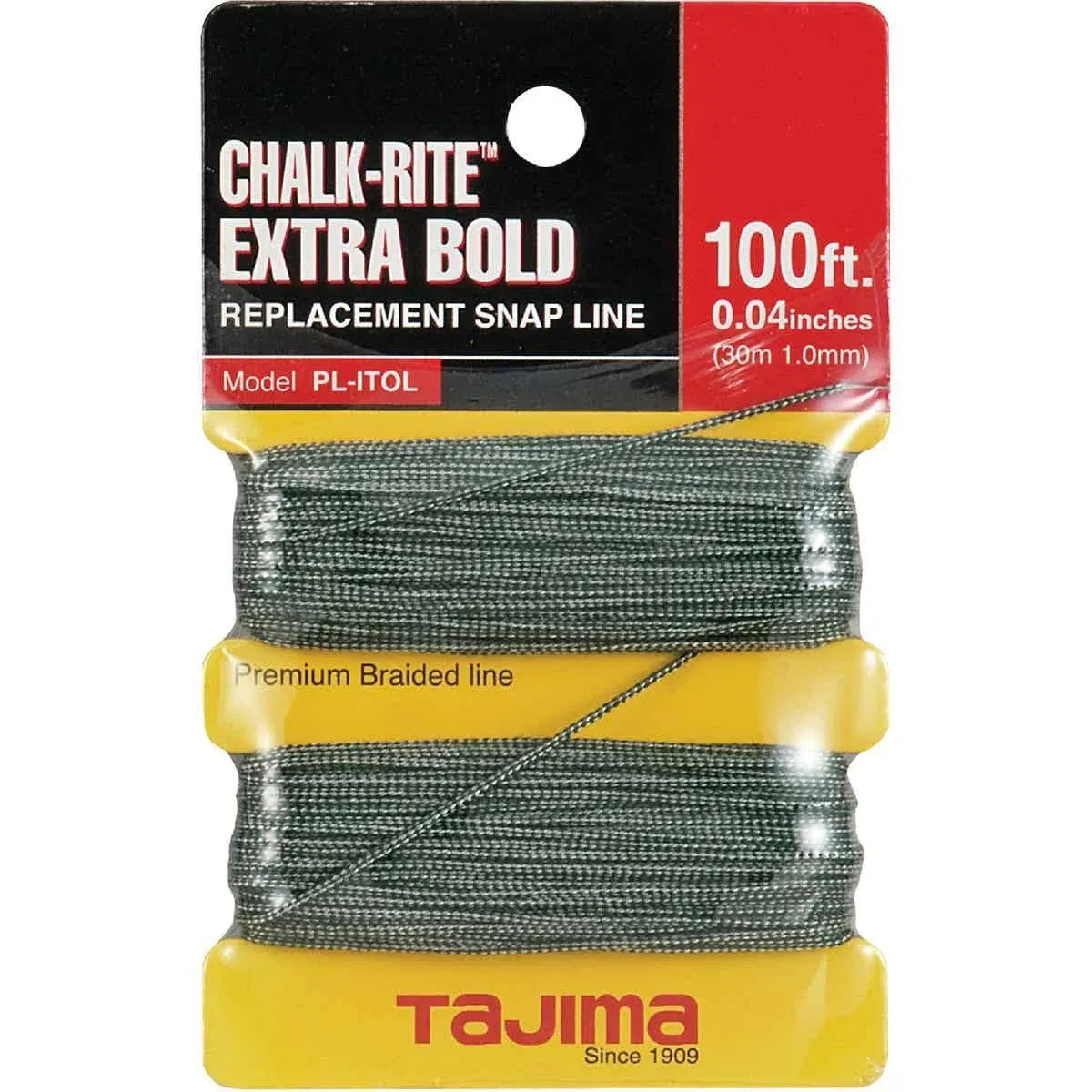 TAJIMA PL-ITOL Chalk-Rite Extra Bold Braided Replacement Chalk LIne, 1.0 mm x