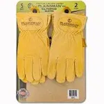 Plainsman Premium Cabretta Tan Leather Gloves, 2 Pairs