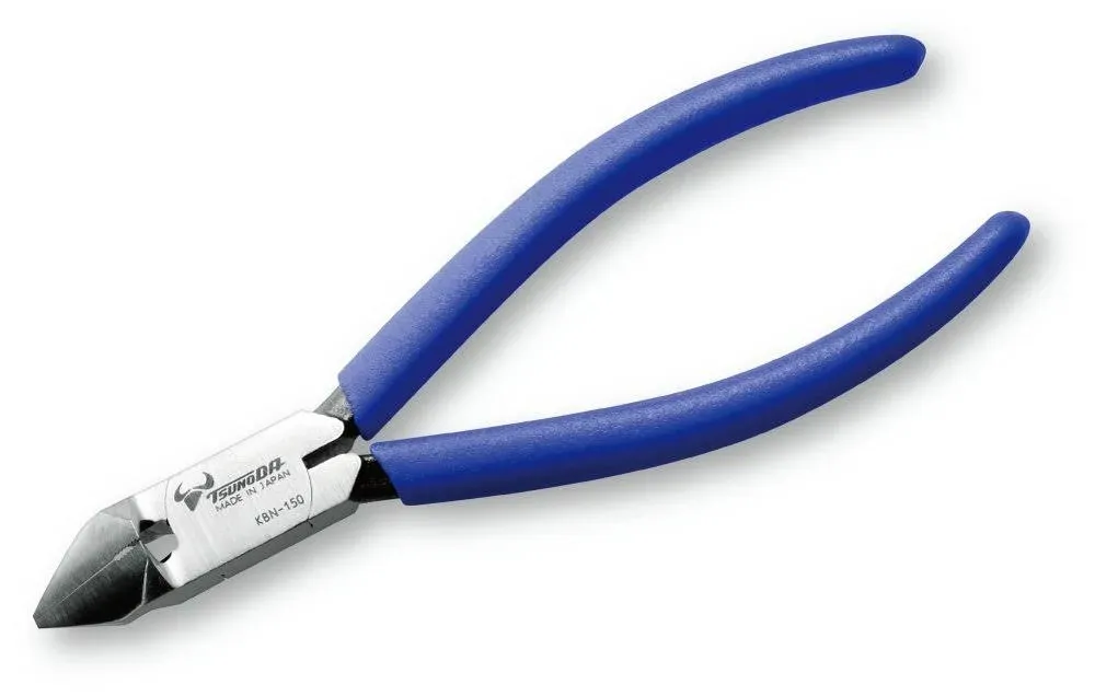 TSUNODA CABLE TIE CUTTING NIPPER 158mm KBN-150 Blue No Spring Carbon Steel NEW