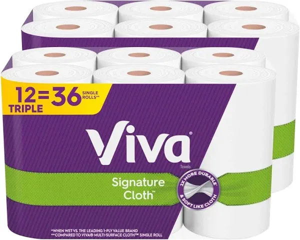 Viva 10036000114178 Giant Roll Paper Towel, White, 27.9*25.4 cm, 8 Rolls