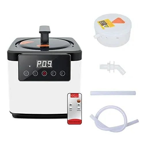 Smartmak Sauna Steamer Pot 2.6 L, Portable Steam Generator Set with Time & Tempreture Remote Control, 1000W Spa Machine with Herbal Box for Body Detox