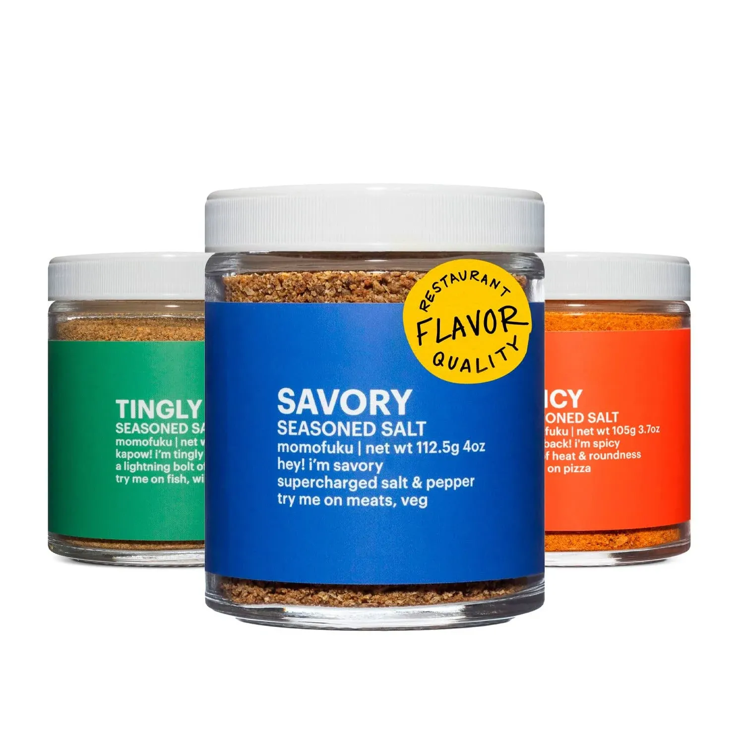 Momofuku Seasoned Salt Variety Pack by David Chang, 3 Pack, Umami Seasoning for Meat, Fish, & Vegetables, Chef Made for Cooking, Extra Umami