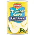 Del Monte Pears, No Sugar Added, Sliced - 14.5 oz