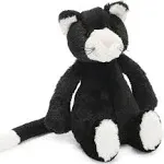 9&#034; Small Jellycat Bashful Black &amp; White Cat Plush Kitten Stuffed Animal 