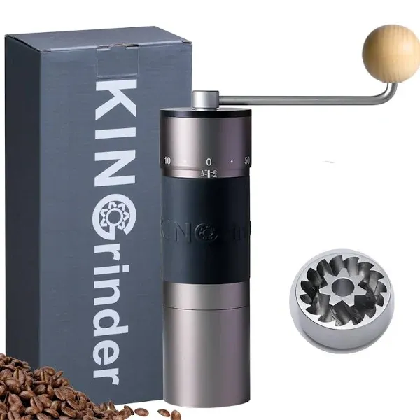 KINGrinder K6 Manual Hand Coffee Grinder with Straight Handle for French Pres...