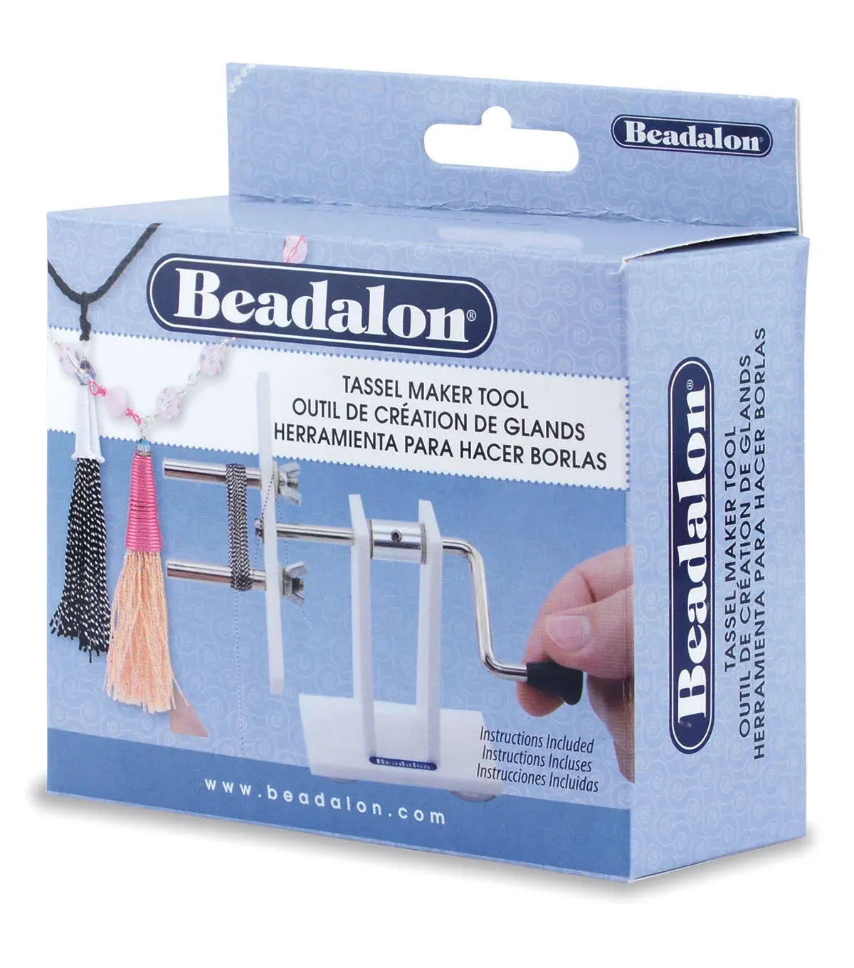 Beadalon 216S-100 7mm O.D. Pegs Tassel Maker, 2.5-9.7cm , White