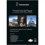 Hahnemuhle Glossy Smooth Archival Inkjet Paper Sample Pack, 8.5x11&#034;, 14 Sheets