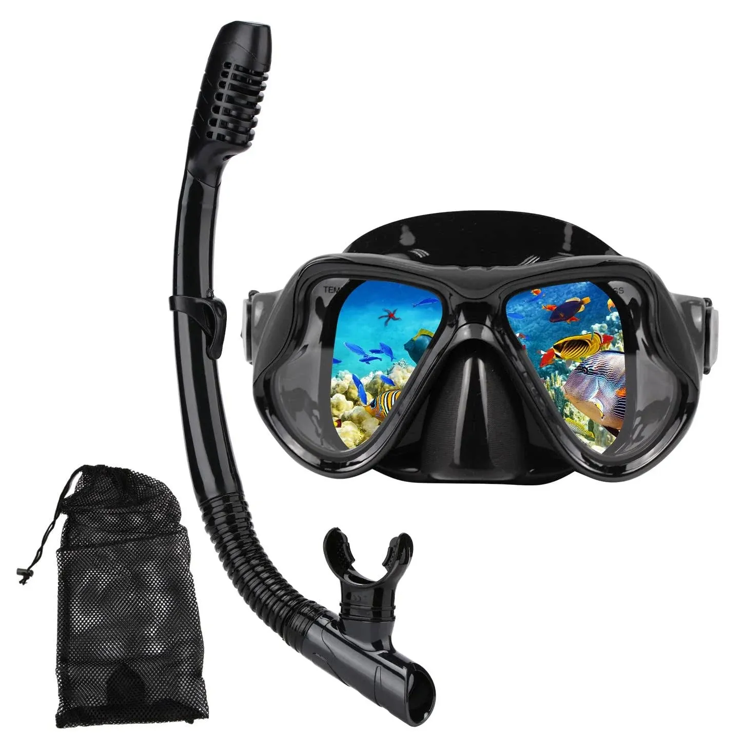 DIPUKI Snorkeling Gear for Adults Snorkel Mask Set Scuba Diving Mask Dry Snorkel Swimming Glasses Swim Dive Mask Nose Cover Yout, Scuba