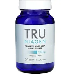 TRU NIAGEN 300 mg | Suplemento patentado de nicotinamida ribósido NAD+ | NR apoya la energía celular, el metabolismo y la reparación, la vitalidad y el envejecimiento saludable del corazón, el cerebro y los músculos | 90 porciones (paquete de 1)