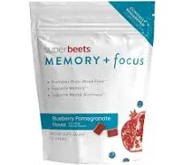 HumanN SuperBeets Memory Focus Chew-Supports Brain Health &amp; Alertness 30 Chews