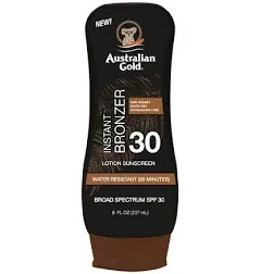 Australian Gold Instant Bronzer Lotion Sunscreen 8 oz