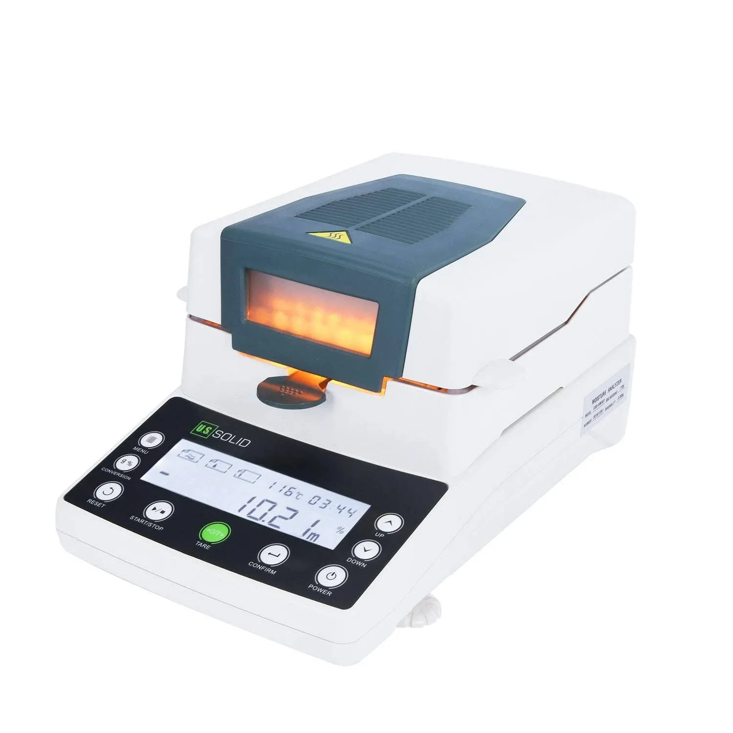 U.S. Solid Halogen Moisture Analyzer 110gx5mg 0.1% Readability