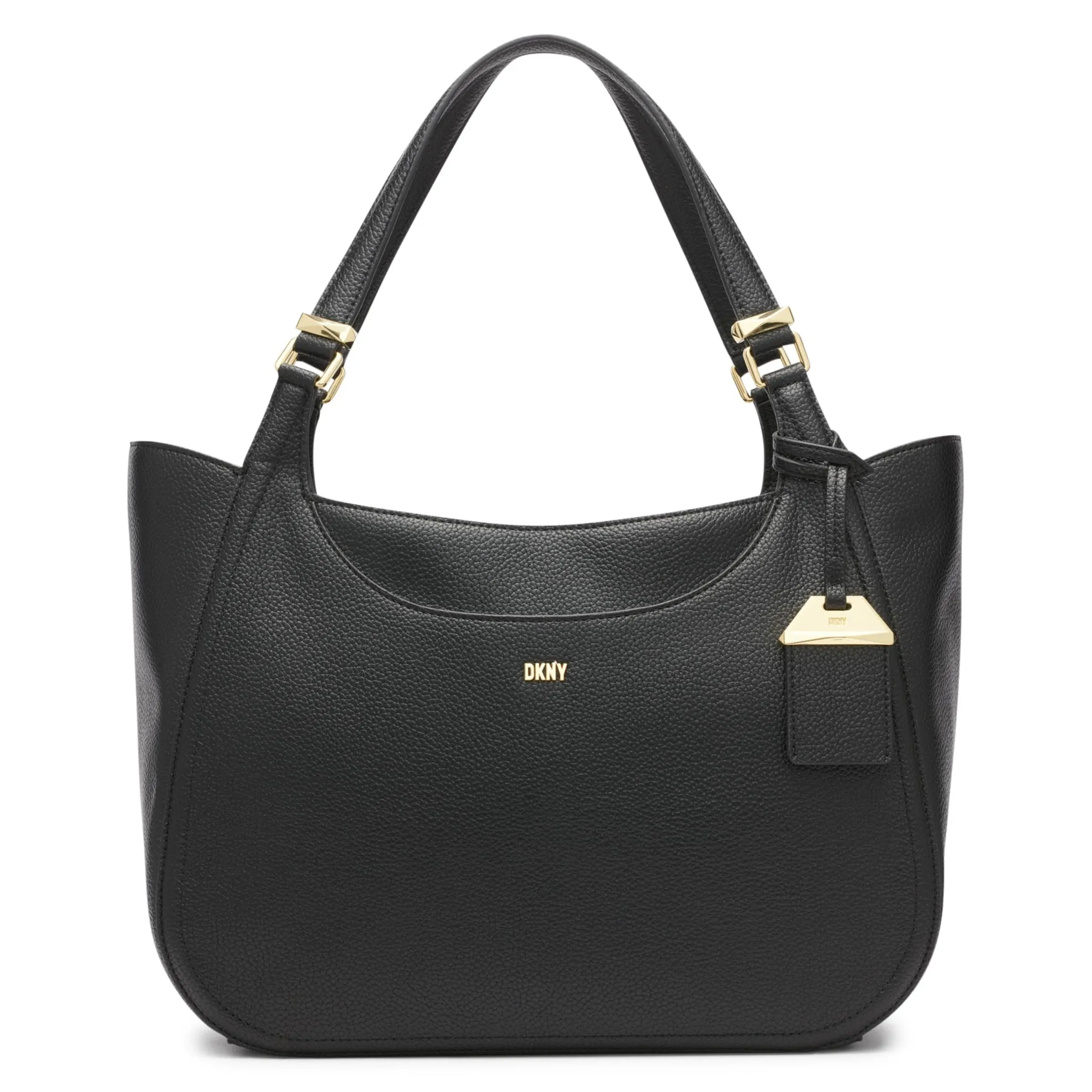 DKNY black Barbara shopper shopping bag new with tags mrsp $198 snap satchel