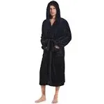 Inner Wish Mens Hooded Robe, Plush Long Bath Robes Cozy Warm Bathrobe Fuzzy male Spa Robe with Pockets