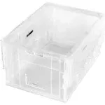 Mount-It! 69 qt. Hinged Lid Storage Crate Clear/Blue (MI-909)