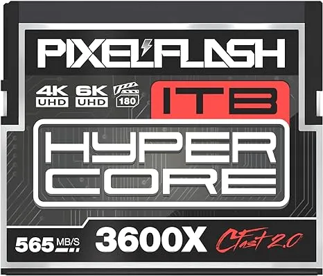 1TB PixelFlash CFast 20 Card 3600x Hypercore 565Mbs SATA3 Vpg180 C Fast Card Compatible Wdslr Cinematic Video Photo Cams La