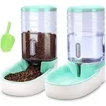 Meikuler Pets Auto Feeder 3.8L,Food Feeder and Water Dispenser Set for Small & Big Dogs Cats and Pets Animals (Green)