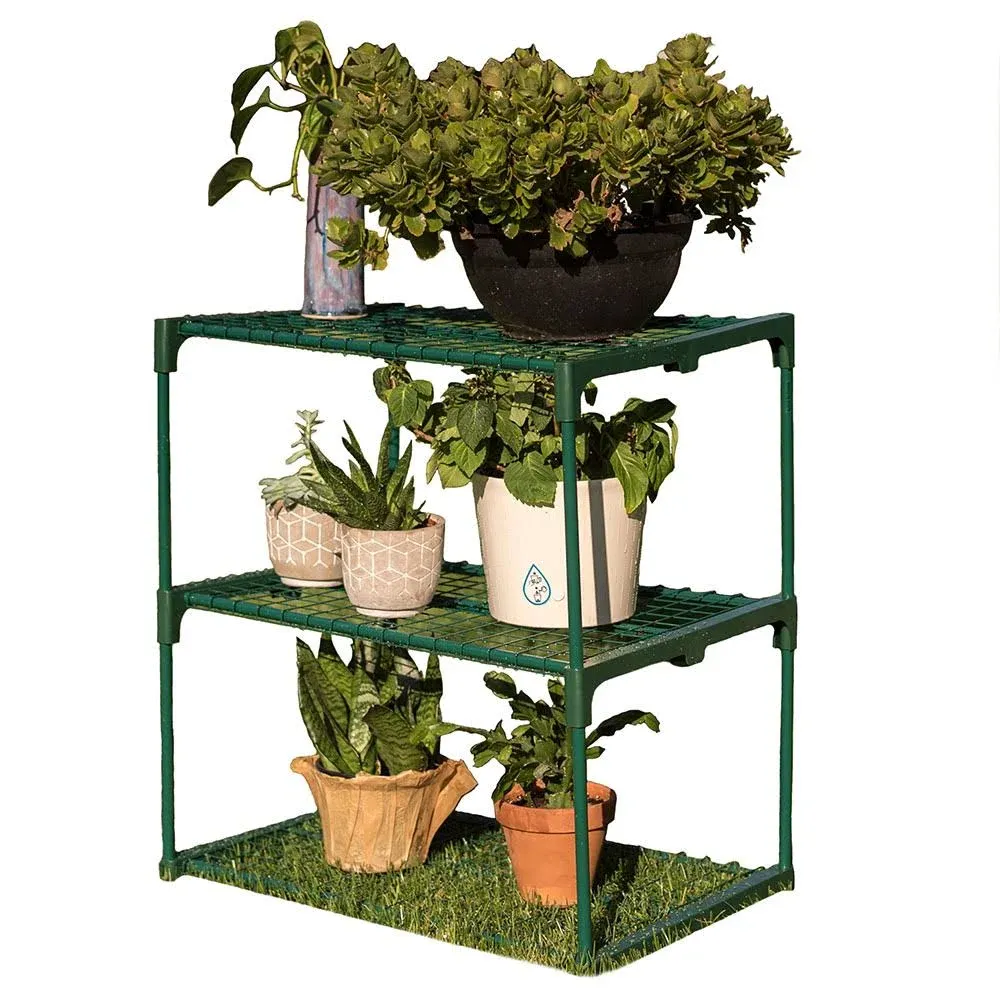 Zenport SH3222A 3-Tier Greenhouse Plant Growing Rack, Black