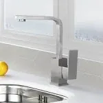 WOWOW Bar Faucets Stainless Steel Modern Bar Sink Faucet Single Hole Prep Kitchen Faucet Brushed Nickel Single Handle Lavatory Sink Faucet Mixer 2312301