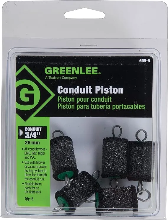 Greenlee 609-5 Piston For 3/4" Conduit, 5 Pack