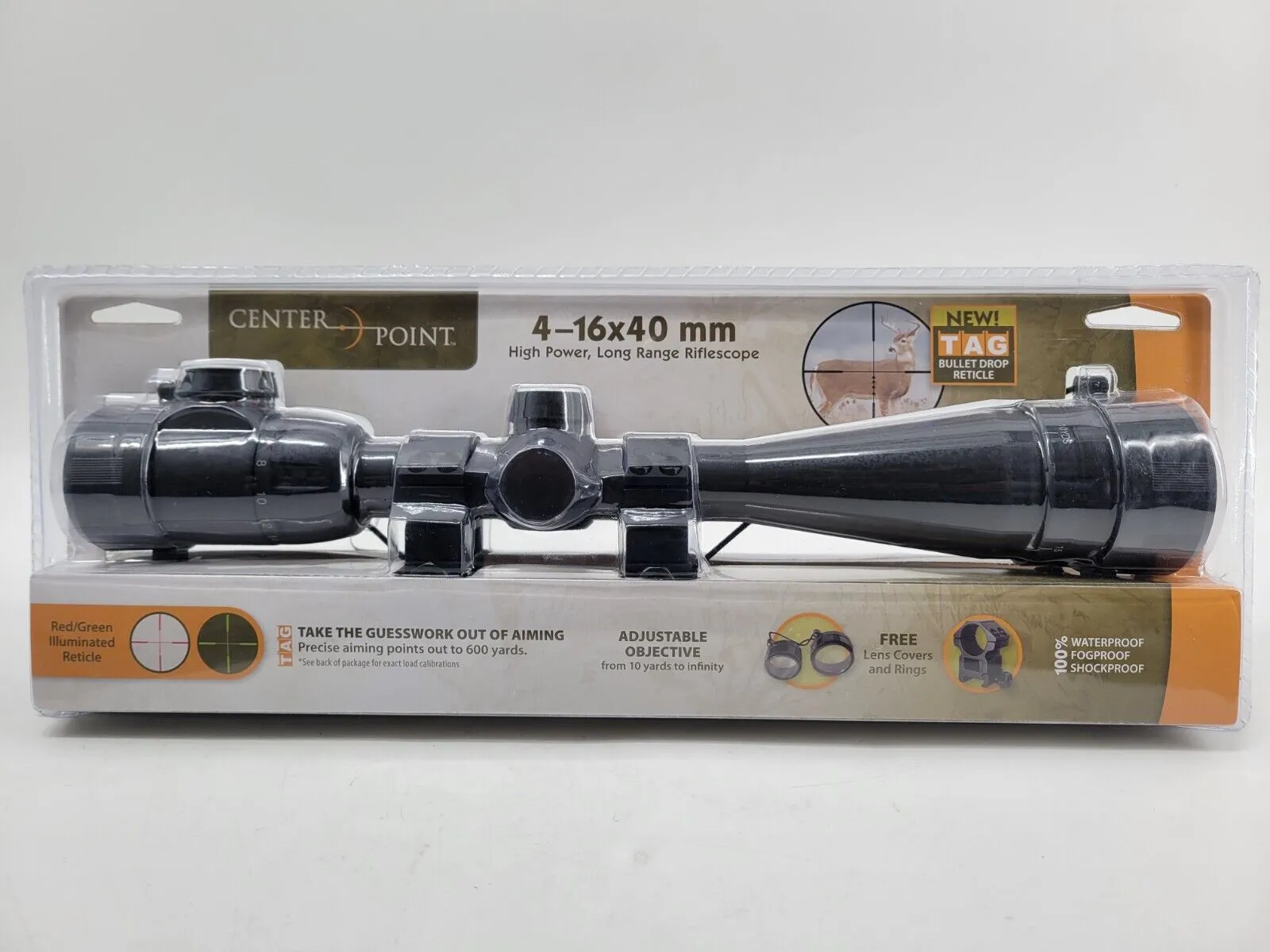 CenterPoint LR416AORG2 4-16x40mm Illuminated Rifle Scope