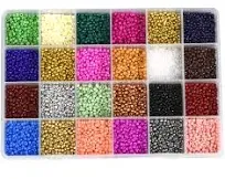 Mandala Crafts Glass Seed Beads for Jewelry Making - 18000 11/0 Seed Beads Small Beads Kit for Tiny Beads Jewelry Bracelet - 2mm Multicolor Seed Beads 11/0 Mini Pony Beads for Necklace