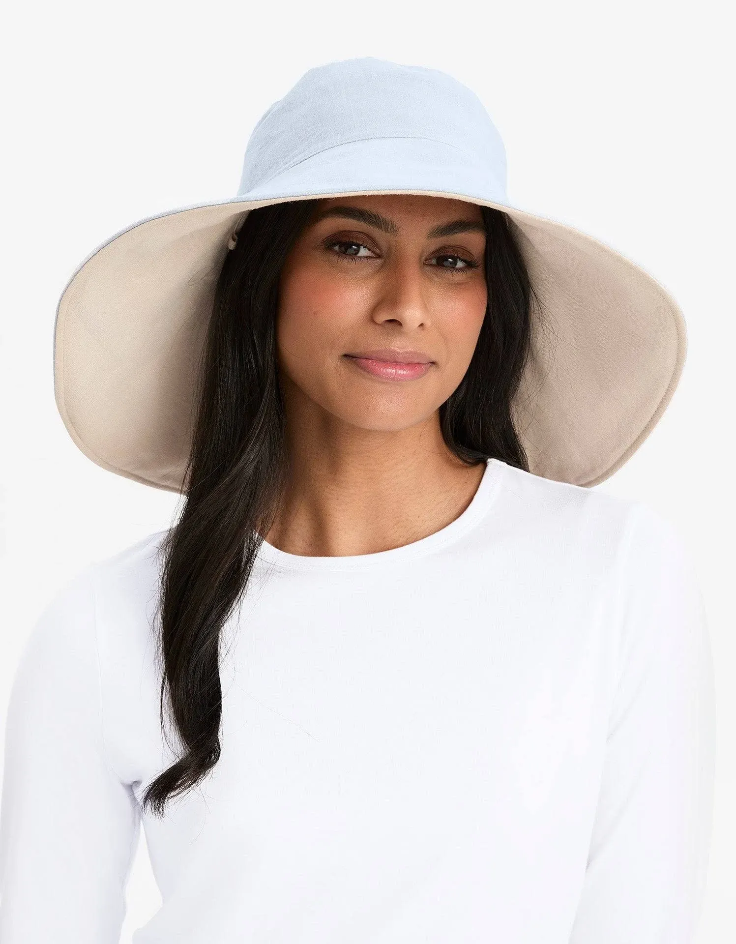 Solbari Ultra Wide Cotton Linen Hat - UPF50+ Packable UV Sun Protection Hat with Large Brim and Detachable Strap