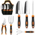 Stainless Steel Heavy Duty Gardening Tool Set with Non-Slip Rubber Hand Tools