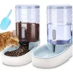 Meikuler Pets Auto Feeder 3.8L,Food Feeder and Water Dispenser Set for Small & Big Dogs Cats and Pets Animals (Grey)