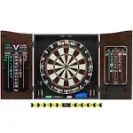 Viper Vault Deluxe Dartboard Cabinet with Shot King Sisal Dartboard and Illumiscore Scoreboard