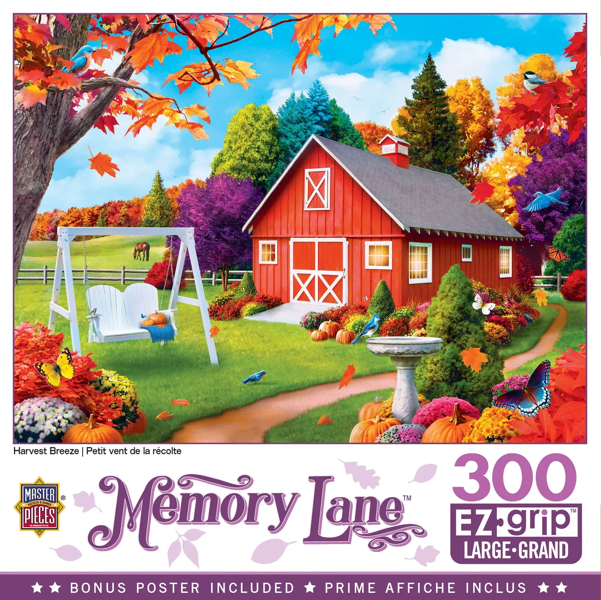 Masterpieces - Memory Lane Harvest Breeze - Large 300 Piece EZ Grip Jigsaw Puzzle