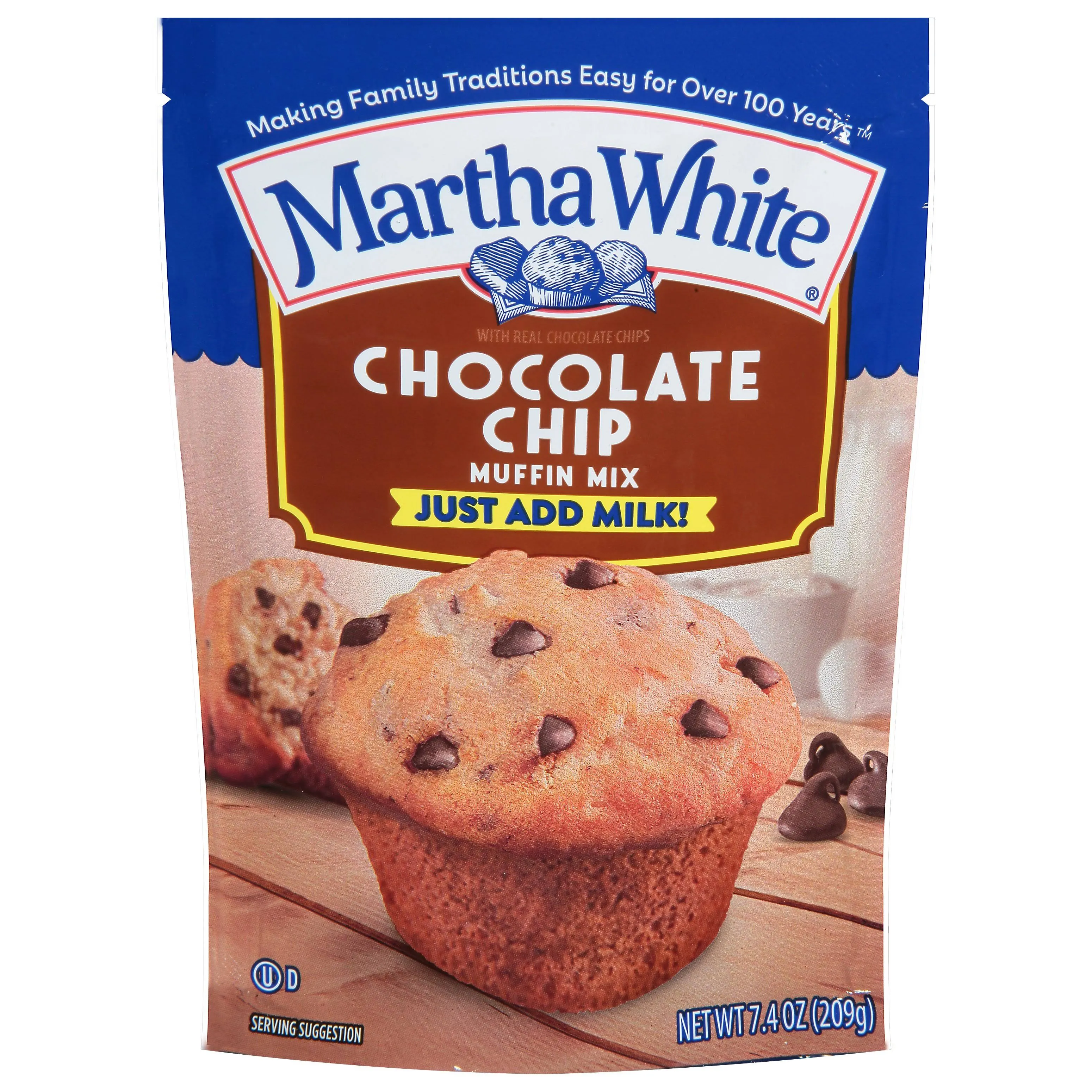 Martha White Muffin Mix, Chocolate Chip - 7.4 oz