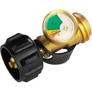 Propane Tank Gauge Brass Adapter w/Gas Pressure Level Meter Indicator for BBQ RV