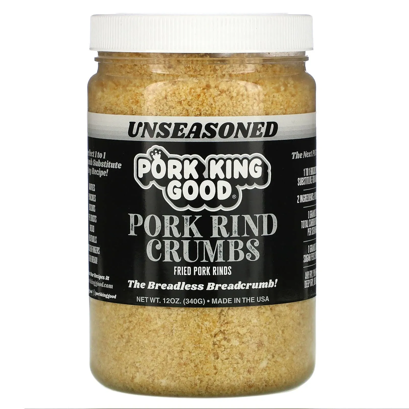 Pork King Good Pork Rind Crumbs Unseasoned 12 oz (340 g)