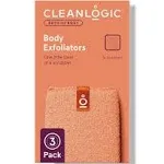 Cleanlogic Bath and Body Exfoliating Stretch Cloth for Sensitive Skin, Assorted Colors, 3 Count