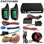 EASYGUARD 2 way car alarm with remote start system LCD pager display shock alarm