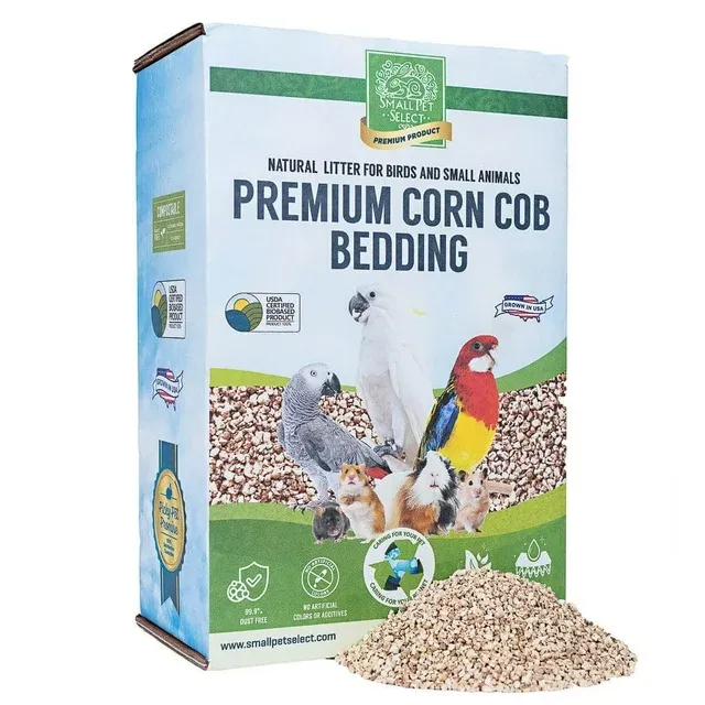 Small Pet Select 100% Natural Corn COB Bedding for Pets Small Animal & Bird Cage Litter Safe for Hamsters, Guinea Pigs & More -6lb