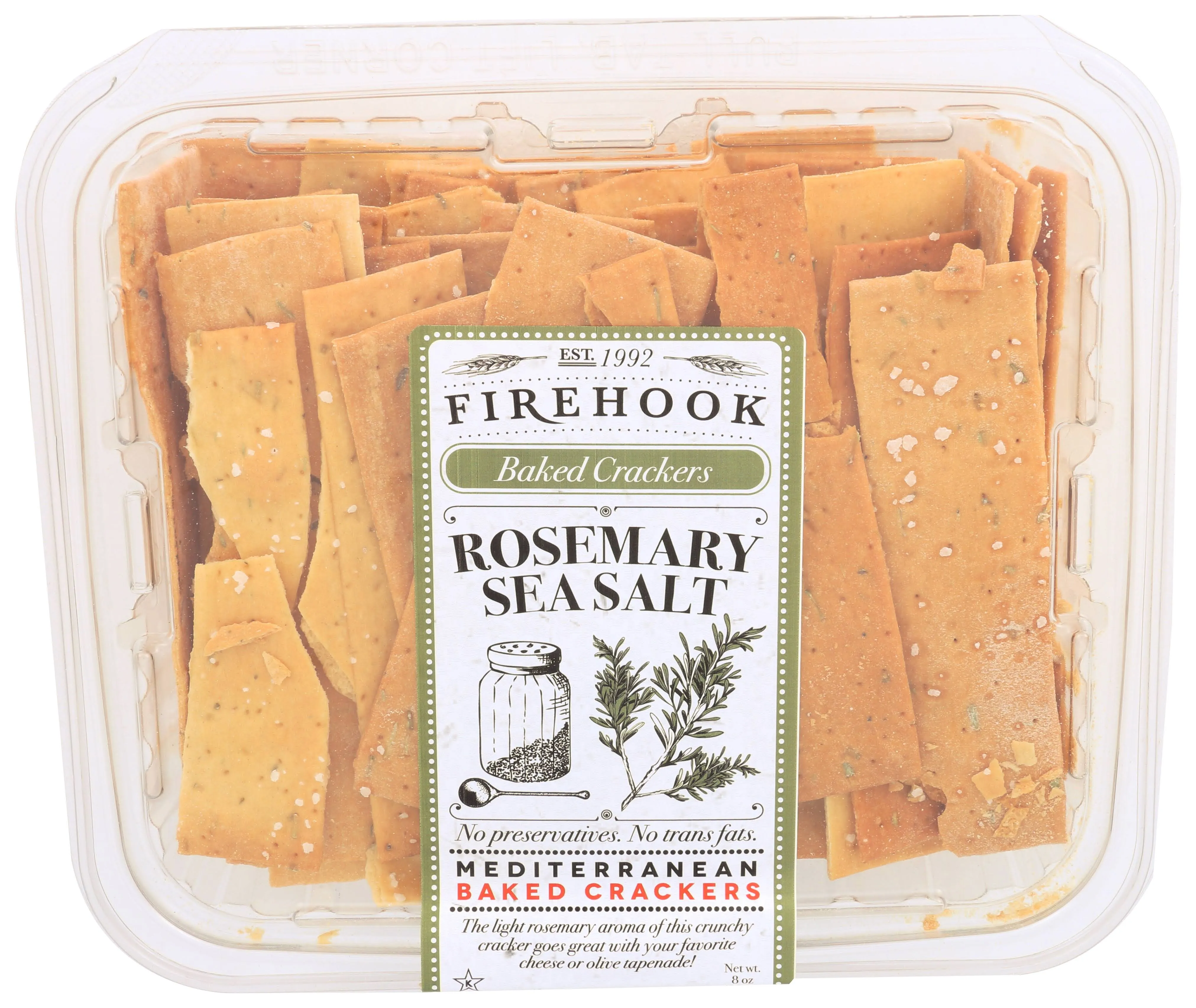 Firehook Baked Crackers - Rosemary Sea Salt, 7 oz