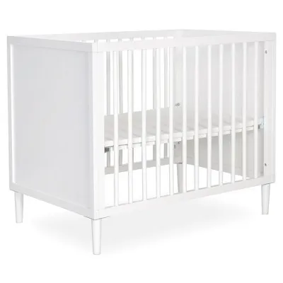 Dream On Me Lucas Mini Modern Crib with Rounded Spindles, White