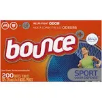 Tide Bounce Fabric Softener Dryer Sheets with Febreze Freshness, Sport Odor Defense, 200 count