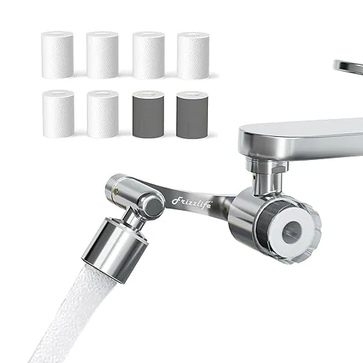 Splash-proof Sink Faucet Extender with Filter, Certified Reduce 99% Chlorine,...